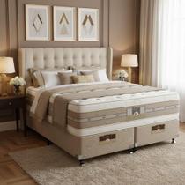 Cama Box + Colchão Castor King Silver Star Air Double Face Pocket 193x203x61cm