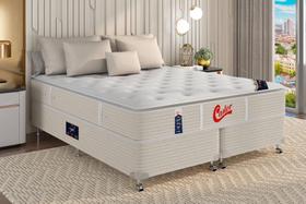 Cama Box + Colchão Castor King Super Luxo Vitagel One Face Pocket 180x200x56cm