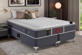 Cama Box + Colchão Castor Queen Super Luxo Light Stress One Face Pocket 158x198x54cm
