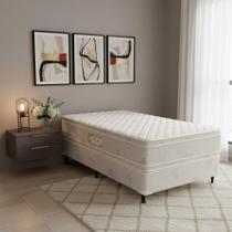 Cama Box + Colchão Castor Solteiro Hotel Collection Fire Retardant Double Face Pocket 88x188x60cm