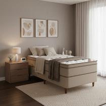 Cama Box + Colchão Castor Solteiro Innovation One Face Tecnopedic 88x188x54cm Cama Box + Colchão Castor Solteiro Innovation One Face Tecnopedic 88x188x54cm