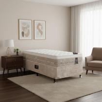 Cama Box + Colchão Castor Solteiro Premium One Face Tecnopedic 88x188x57cm Cama Box + Colchão Castor Solteiro Premium One Face Tecnopedic 88x188x57cm