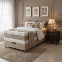 Cama Box + Colchão Castor Solteiro Silver Star Air Double Face Pocket 100x200x61cm