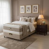 Cama Box + Colchão Castor Solteiro Silver Star Air Double Face Pocket 88x188x61cm