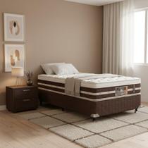 Cama Box + Colchão Castor Solteiro Silver Star Air One Face Hibrido 100x200x59cm