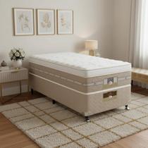 Cama Box + Colchão Castor Solteiro Silver Star Air One Face Pocket 100x200x59cm