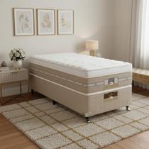 Cama Box + Colchão Castor Solteiro Silver Star Air One Face Pocket 88x188x59cm