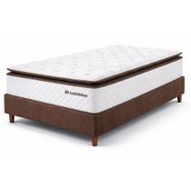 Cama Box Colchão com Molas Ensacadas Solteirão Alto Premium Sleep Marrom 97x203cm BF Colchões Cama Box Colchão com Molas Ensacadas Solteirão Alto Premium Sleep Marrom 97x203cm BF Colchões