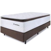 Cama Box Colchão com Molas Ensacadas Solteirão Alto Premium Sleep Marrom 97x203cm BF Colchões