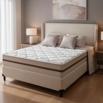 Cama Box + Colchão de Casal Classic Molas Pocket 138x188x61cm