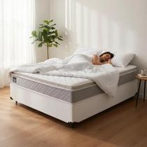 Cama Box + Colchão de Casal Strong D45 One Face 138x188x59cm Branco - Suporta até 150kg por pessoa Cama Box + Colchão de Casal Strong D45 One Face 138x188x59cm Branco - Suporta até 150kg por pessoa
