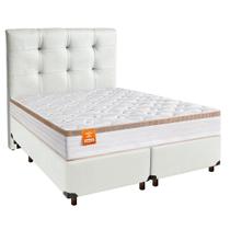 Cama Box + Colchão King Molas Ensacadas Isis Inducol + Cabeceira Estofada
