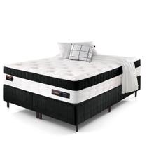 Cama Box Colchão King Size com Molas Ensacadas Master 193x203x77cm Preto