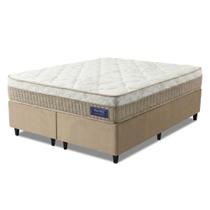 Cama Box Colchão Queen Molas Ensacadas Euro In Natural Confort 158x198x63cm Bege