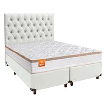 Cama Box + Colchão Queen Molas Ensacadas Isis Real Inducol + Cabeceira Estofada Cama Box + Colchão Queen Molas Ensacadas Isis Real Inducol + Cabeceira Estofada