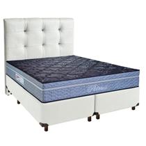 Cama Box + Colchão Queen Molas Ensacadas Petrus Paropas + Cabeceira Estofada