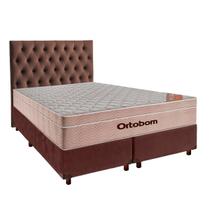Cama Box + Colchão Queen Ortobom Molas Ensacadas Airtech + Cabeceira Estofada