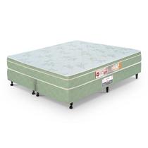 Cama box + Colchão Queen Size Castor Espuma D33 Sleep Max 65cm Verde