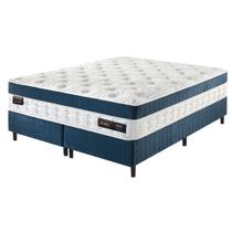 Cama Box Colchão Queen Size com Molas Ensacadas Master 158x198x77cm Azul Cama Box Colchão Queen Size com Molas Ensacadas Master 158x198x77cm Azul