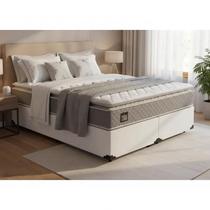 Cama Box + Colchão Queen Strong D45 One Face 158x198x59cm Branco - Suporta até 150kg por pessoa