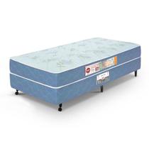 Cama box + colchão Solteiro Castor Espuma D45 Sleep Max 18cm Azul 78
