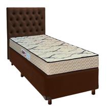 Cama Box + Colchão Solteiro D33 Maxsono Paropas + Cabeceira Estofada