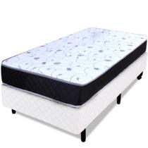 Cama Box + Colchão Solteiro Espuma D33 Selada 78x188x48cm Antialérgico - BF Colchões Cama Box + Colchão Solteiro Espuma D33 Selada 78x188x48cm Antialérgico - BF Colchões