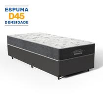 Cama Box + Colchão Solteiro King D45 Firm Confort 96x203x53cm Preto até 150kg + 1 Trav - Lucas Home