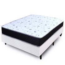 Cama Box + Colchão Viuva Espuma D33 Selada 128x188x62cm Antialérgico - BF Colchões