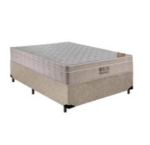 Cama Box + Colchão Viúva Molas Ensacadas Airtech 128cm Bege - Suporta até 150 Kg Por Pessoa Cama Box + Colchão Viúva Molas Ensacadas Airtech 128cm Bege - Suporta até 150 Kg Por Pessoa