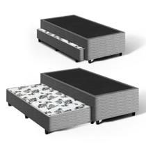 Cama Box com Auxiliar de Espuma Bicama Unique Solteiro 88cm - Lucas Colchões