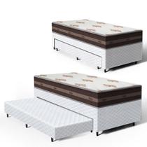 Cama Box Com Auxiliar Solteiro + Colchao De Molas Anjos 88