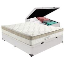 Cama Box Com Baú Branco E Colchão Casal King Best Anjos Cama Box Com Baú Branco E Colchão Casal King Best Anjos