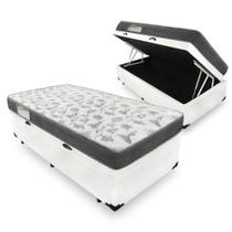 Cama Box Com Baú Branco - Solteiro + Colchão De Espuma D33 - Ortobom - Iso 100 - 60x88x188