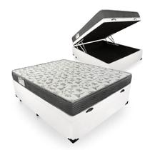 Cama Box Com Baú Casal Blindado + Colchão De Espuma D33 - Ortobom - iso 100 138x188x60cm Branco Cama Box Com Baú Casal Blindado + Colchão De Espuma D33 - Ortobom - iso 100 138x188x60cm Branco