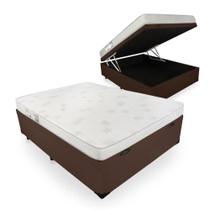 Cama Box Com Baú Casal + Colchão De Espuma D23 - Ortobom - Light Liso 138x188x54cm