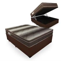 Cama Box Com Baú Casal + Colchão De Espuma D28 - Ortobom - Light Ortopédico 138x188x67cm