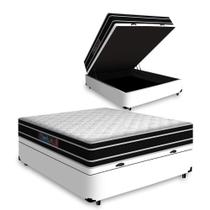 Cama Box Com Baú Casal + Colchão De Espuma D33 - Castor - Black White Double Face 138cm Cama Box Com Baú Casal + Colchão De Espuma D33 - Castor - Black White Double Face 138cm