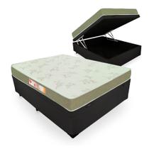 Cama Box Com Baú Casal + Colchão De Espuma D33 - Castor - Sleep Max 138cm