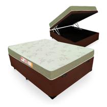 Cama Box Com Baú Casal + Colchão De Espuma D33 - Castor - Sleep Max 138x188x60cm
