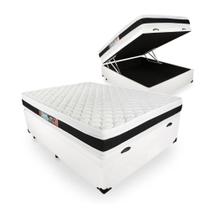 Cama Box Com Baú Casal + Colchão De Espuma D45 - Castor - Black White Double Face 138cm Cama Box Com Baú Casal + Colchão De Espuma D45 - Castor - Black White Double Face 138cm
