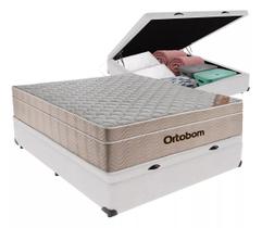 Cama Box Com Baú Casal + Colchão De Molas Ensacadas - Ortobom - AirTech SpringPocket - 138x188x67cm