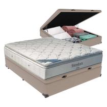 Cama Box Com Baú Casal + Colchão De Molas Ensacadas - Ortobom - Freedom 138x188x69cm
