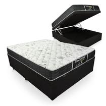 Cama Box Com Baú Casal + Colchão De Molas - Probel - Prodormir Sleep Black 138cm