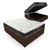Cama Box Com Baú Casal + Colchão De Molas - Probel - Prodormir Sleep Black 138cm