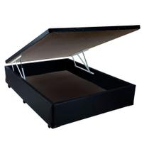 Cama Box com Baú Casal Extremo Reforçado Sintético material sintético Preto Homequeen Cama Box com Baú Casal Extremo Reforçado Sintético material sintético Preto Homequeen