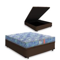 Cama Box com Baú Casal Marrom + Colchão de Espuma D20 - Gazin - Supreme 138x188x47cm