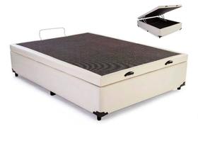 Cama Box Com Baú Casal Sintético Bege (Blindado)