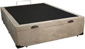 Cama Box Com Baú Casal Suede Bege