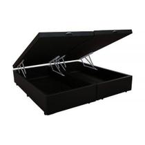 Cama Box com Baú King Baú Blindado Bipartido Conjugado Suede Preto Homequeen Cama Box com Baú King Baú Blindado Bipartido Conjugado Suede Preto Homequeen